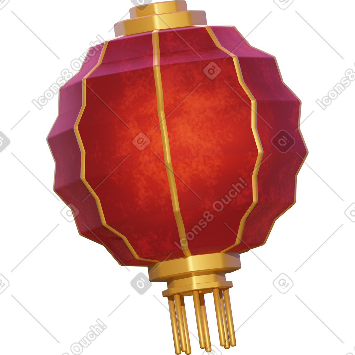 Lanterna cinese illustrazione in stile 3D Holidays scarica in PNG, SVG
