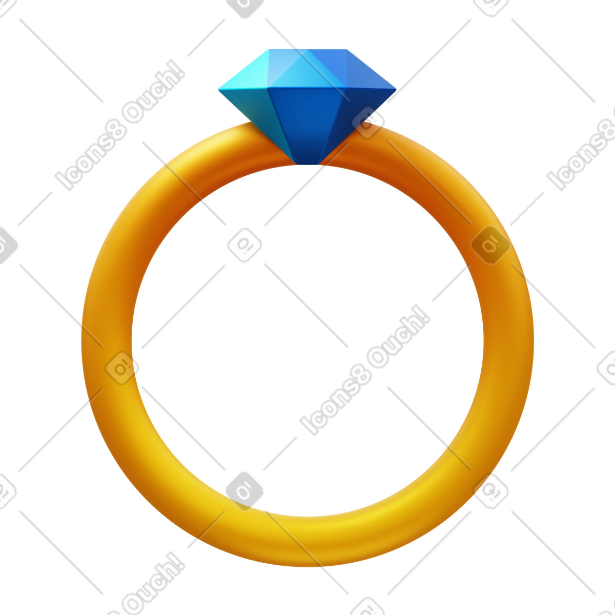 Ilustración Diamond ring en estilo 3D Fluency a descargar en PNG y SVG