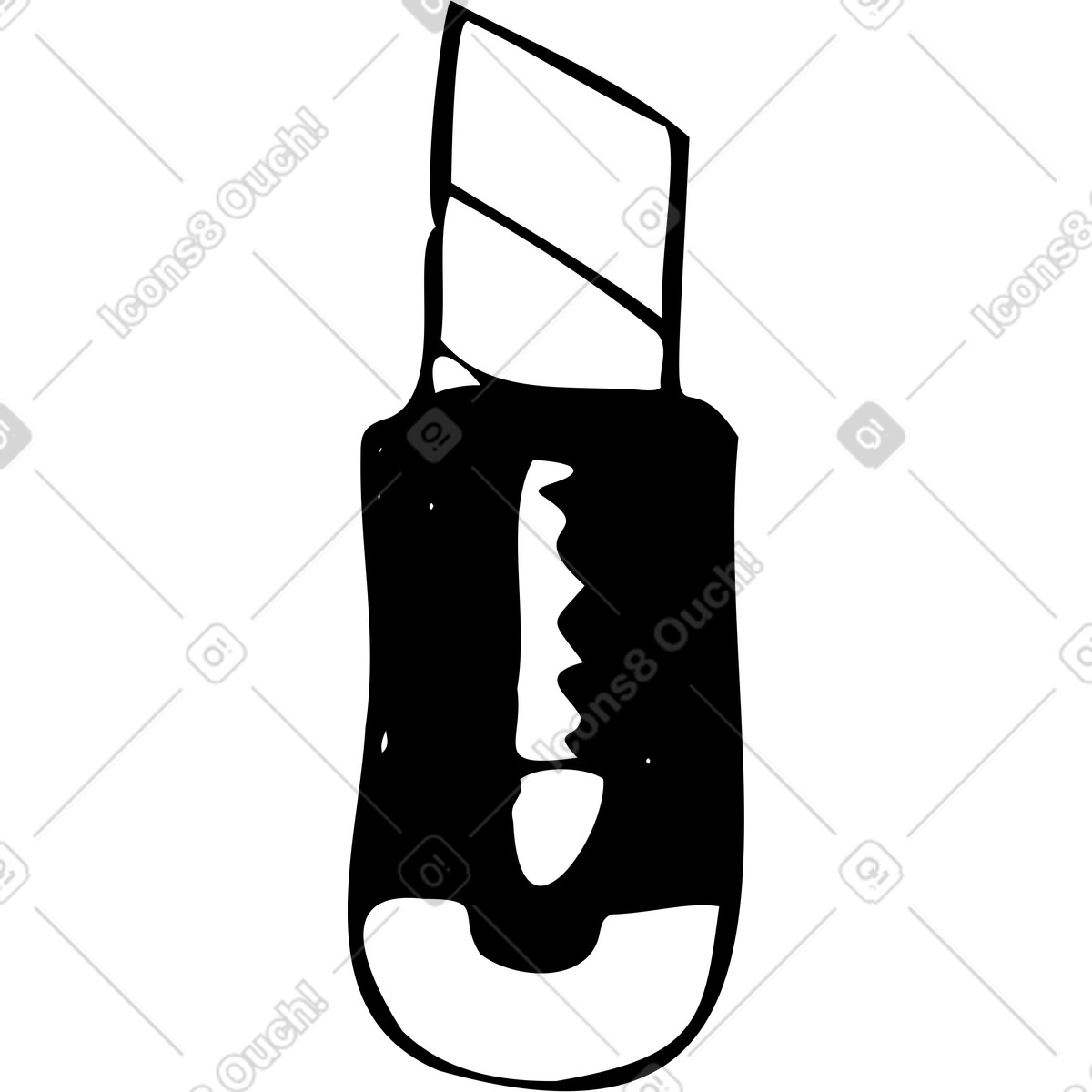 Paper cutter knife illustration in Marks style download in PNG, SVG
