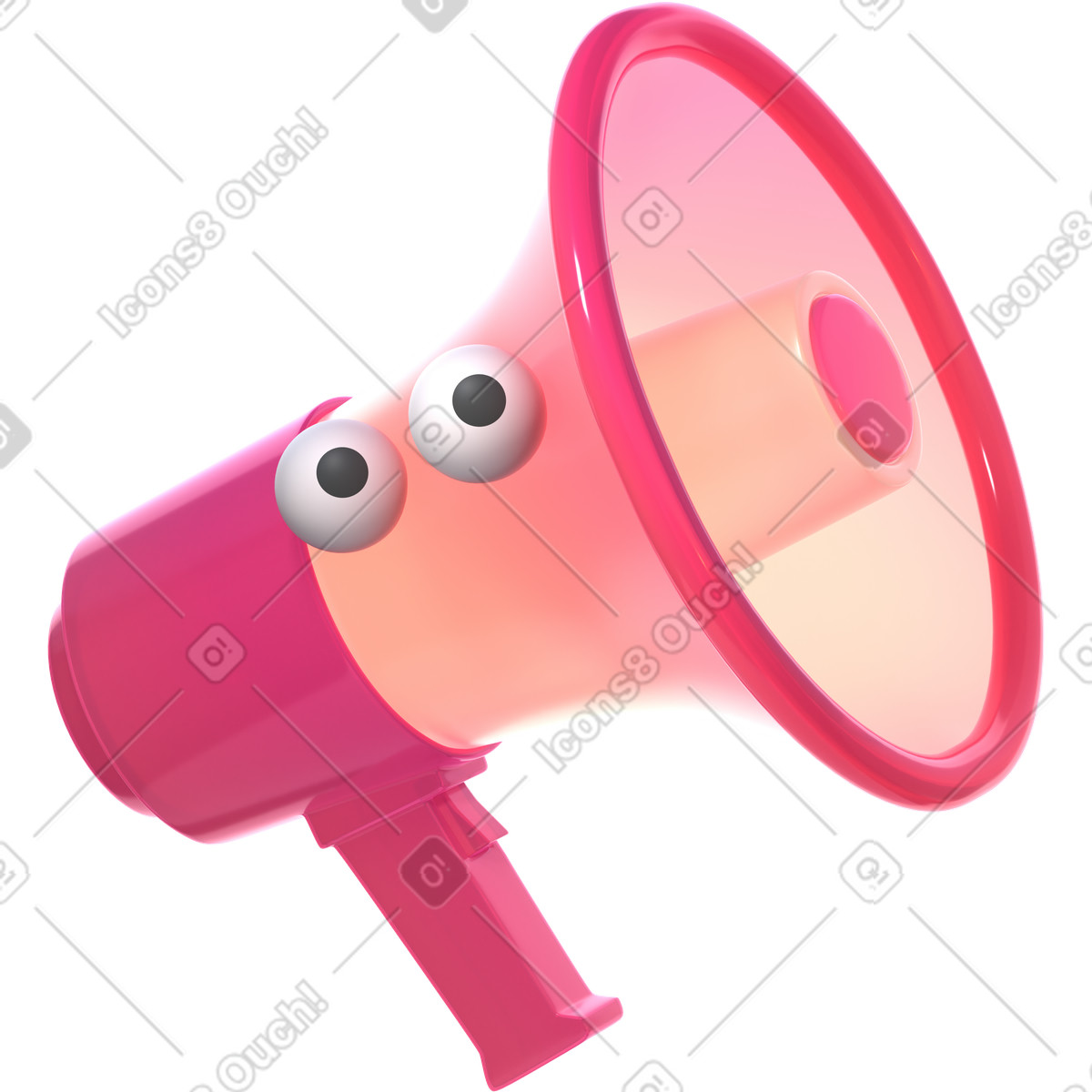 Ilustração de Megafone com olhos em PNG e SVG