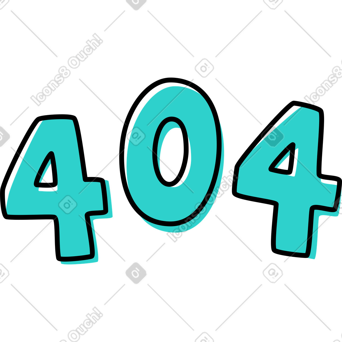 Ilustración Error 404 pagina no encontrada en estilo Little a descargar en PNG y SVG
