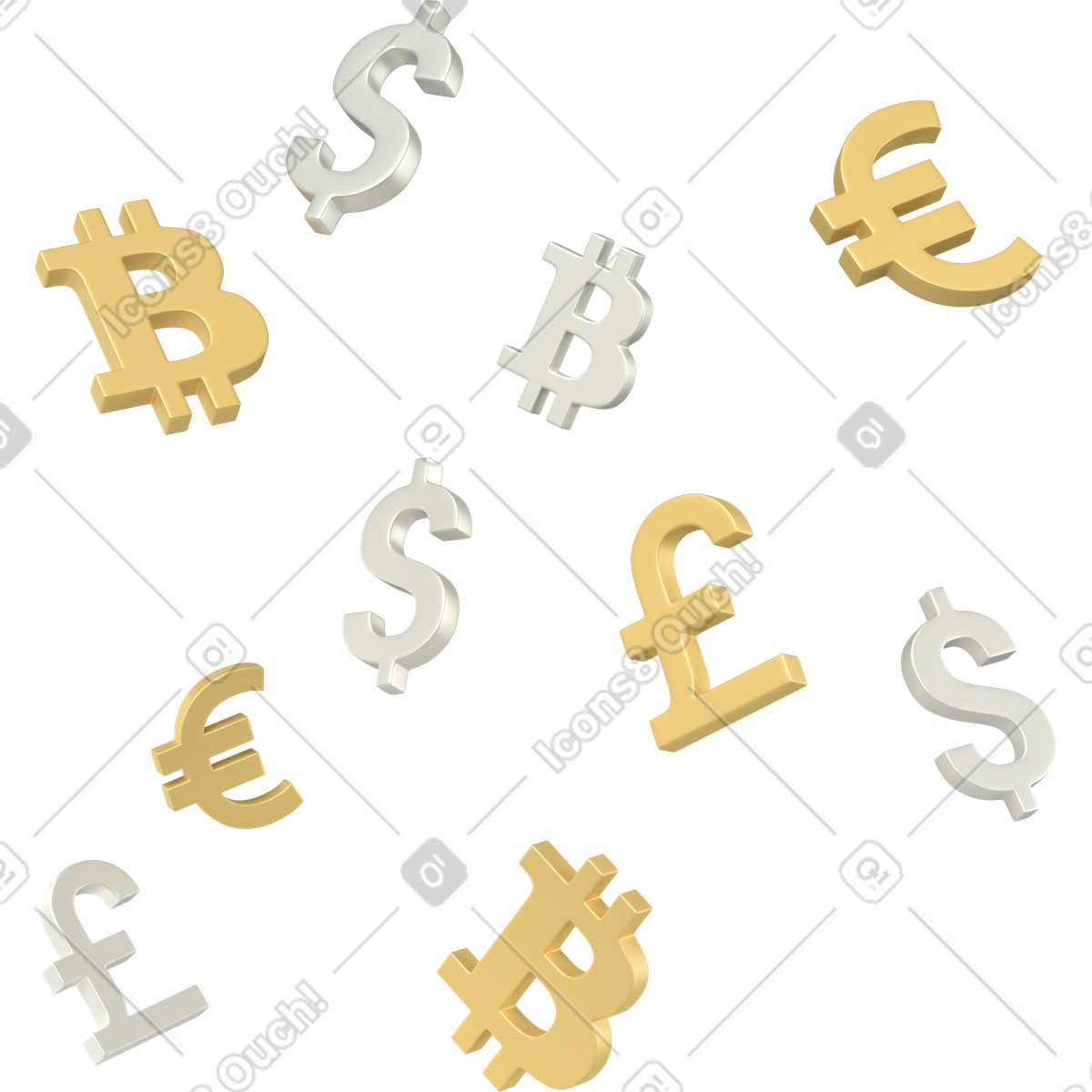 Ilustración Flying currency en estilo 3D Business a descargar en PNG y SVG