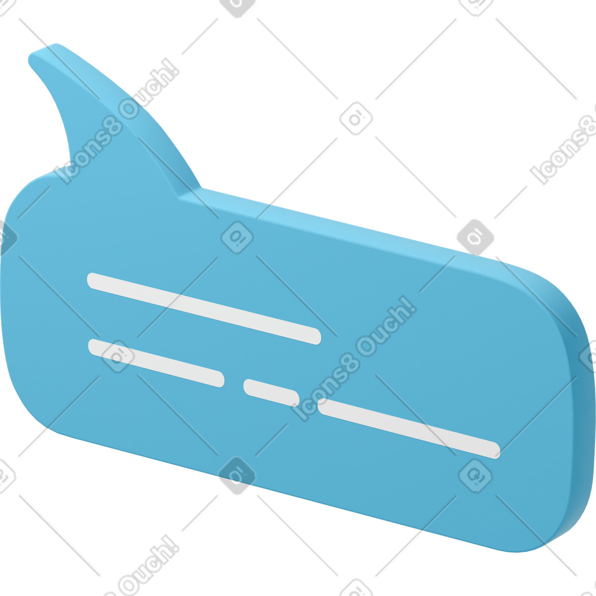 Ilustración Bocadillo azul en estilo 3D Flame a descargar en PNG y SVG