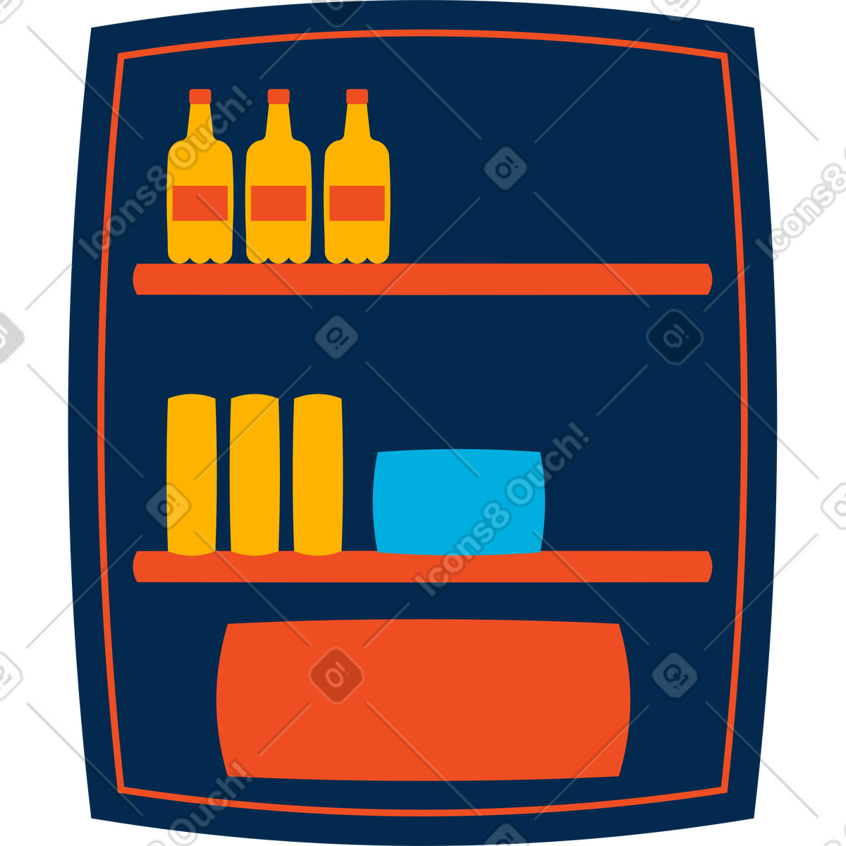 Shelf illustration in Flame style download in PNG, SVG