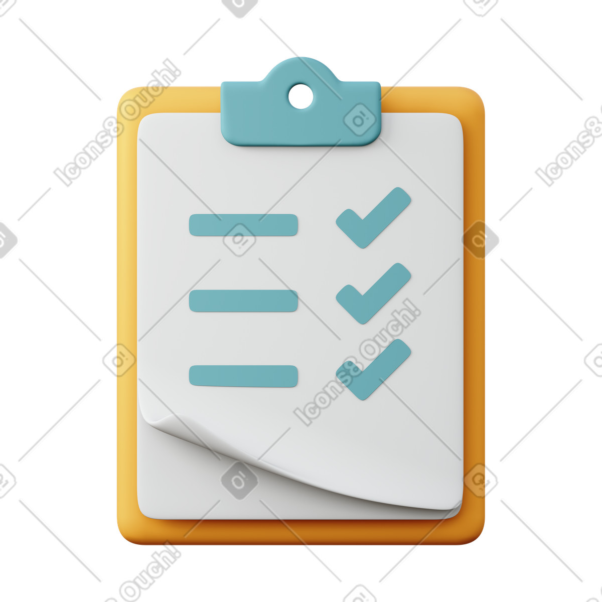 Test superato illustrazione in stile 3D Sugary scarica in PNG, SVG