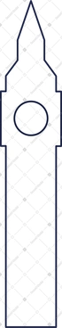 Big ben line PNG, SVG