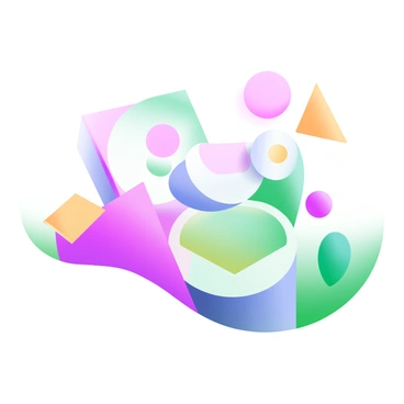 A photo montage with abstract shapes and overlapping colors