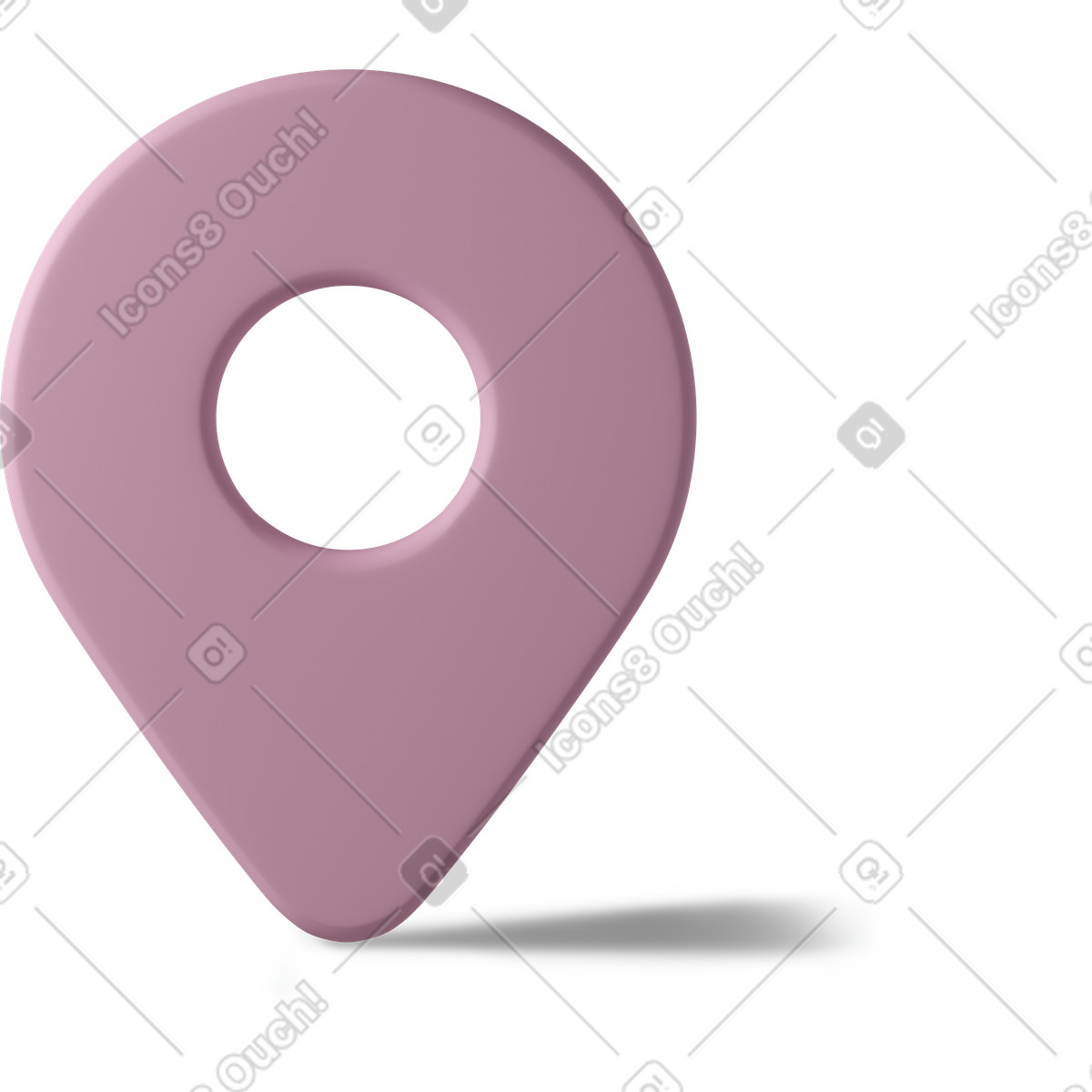 Pink location marker-Illustration im 3D Casual life-Stil als Download in PNG, SVG
