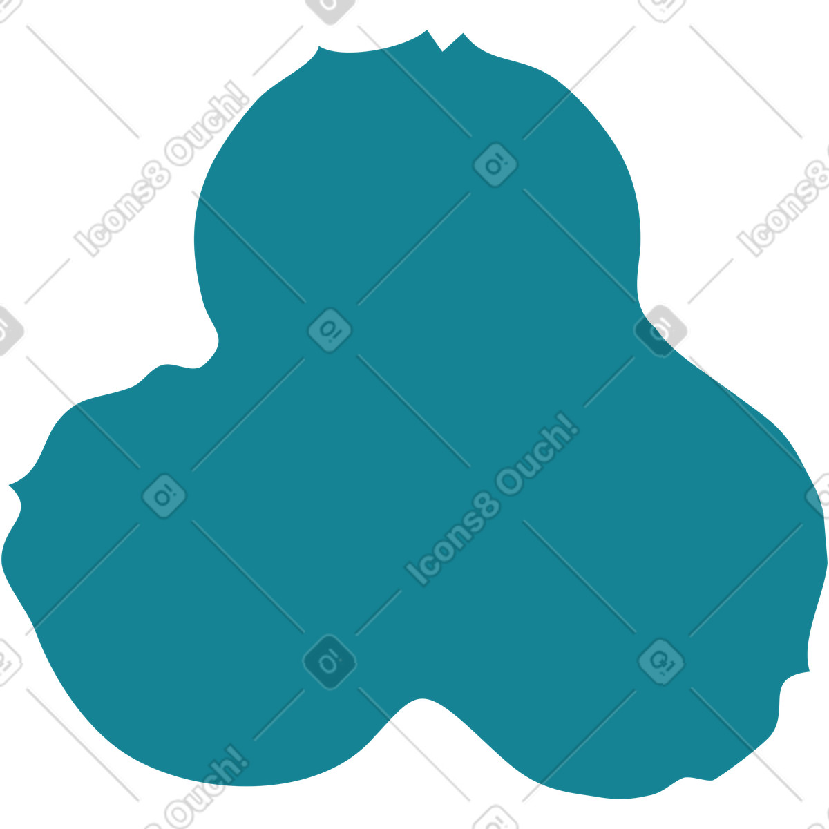 Ilustração de Dark blue trefoil em no estilo Flamenco para baixar em PNG, SVG