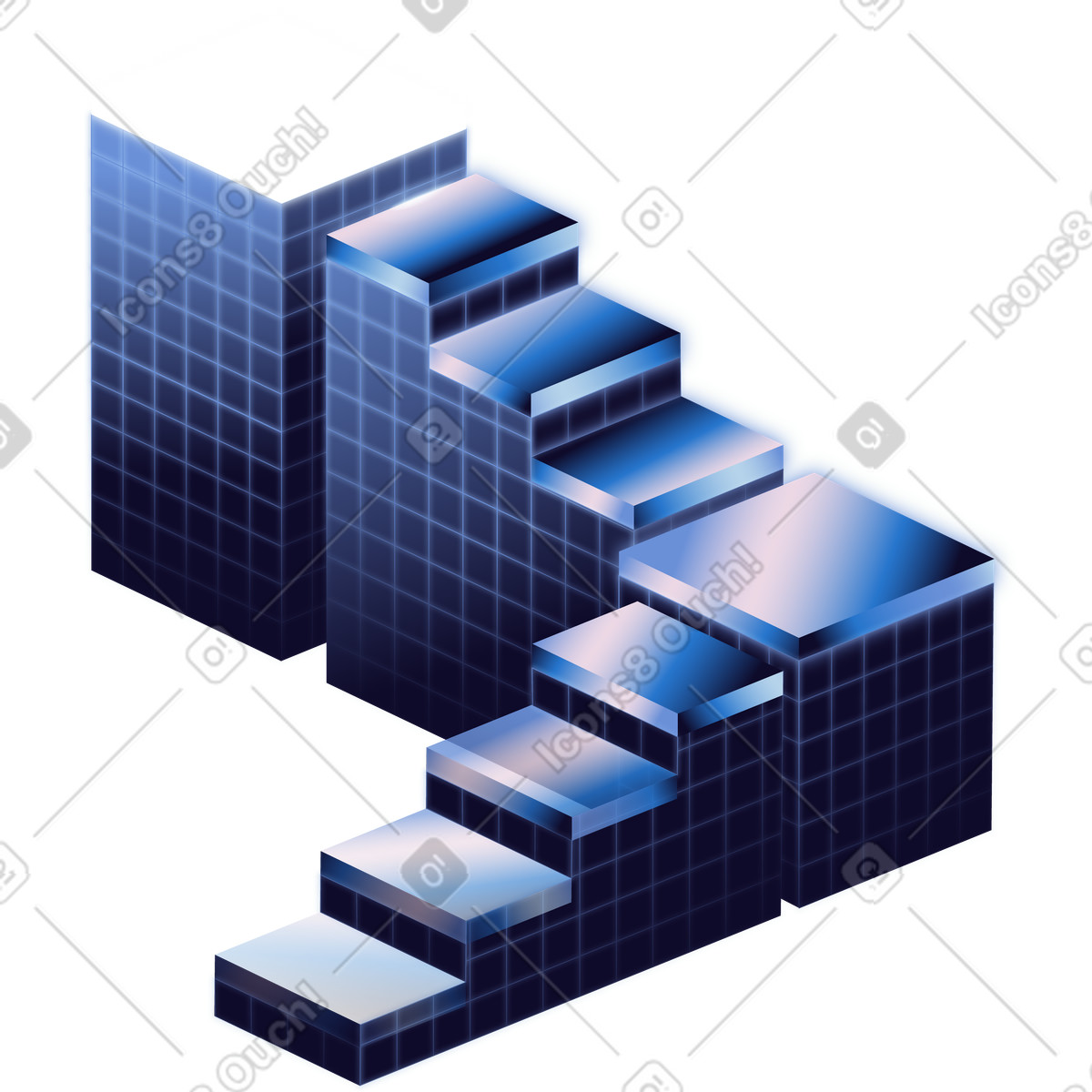 Illustration Escaliers modulaires dans le style Dimension à télécharger aux formats PNG, SVG