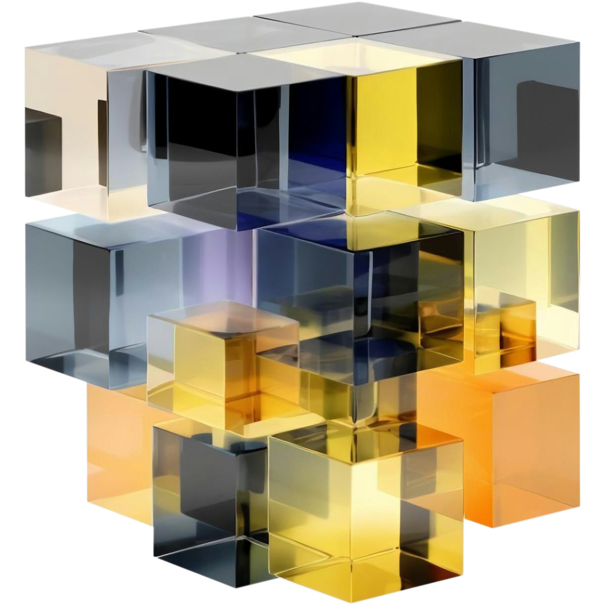 Blocks composition illustration in 3D style download in PNG, SVG