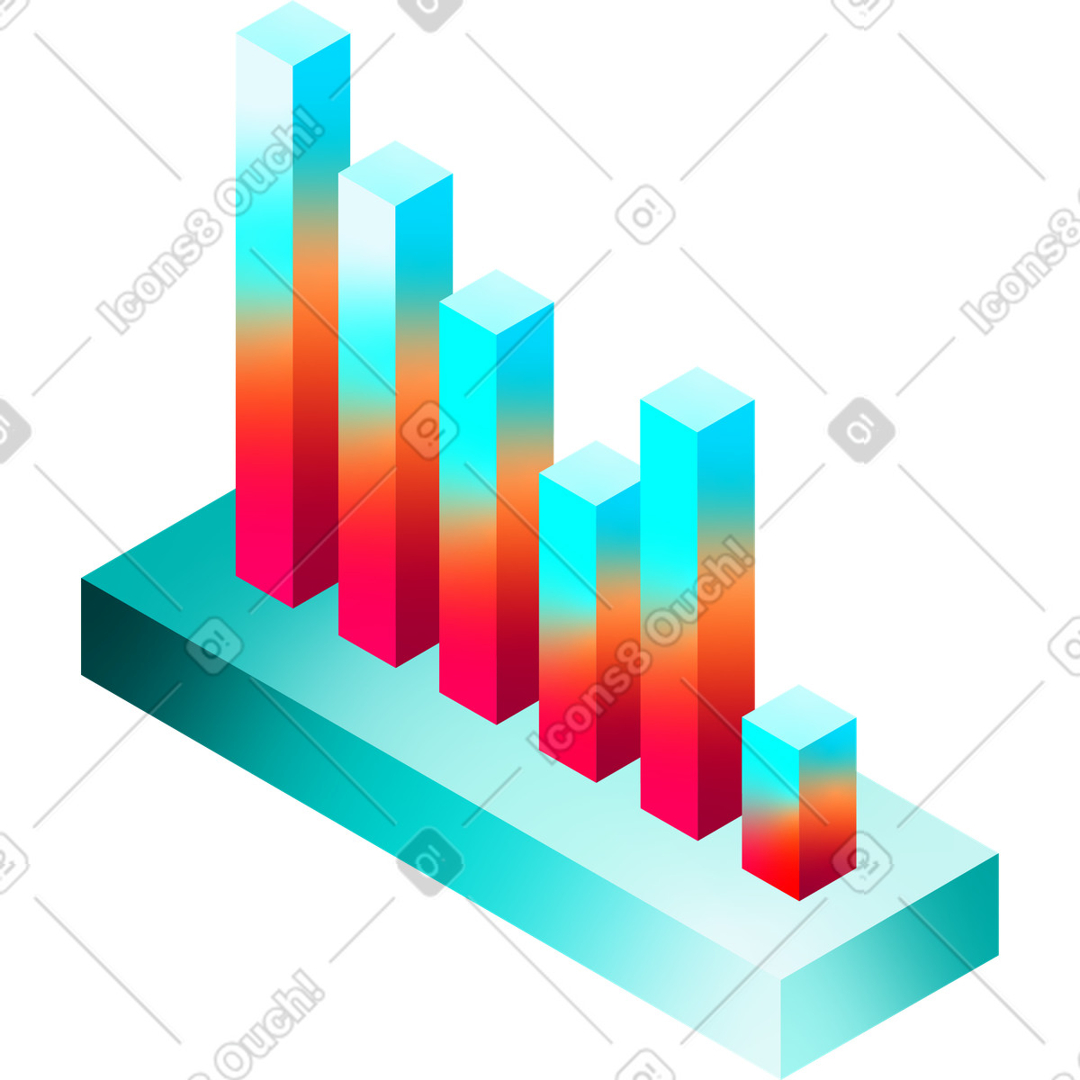 Graph on the platform illustration in PNG, SVG
