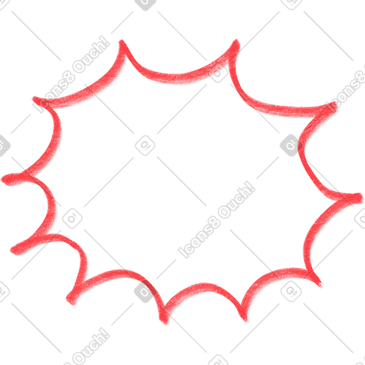 Ilustración Red comics explosion effect en estilo Doodle a descargar en PNG y SVG