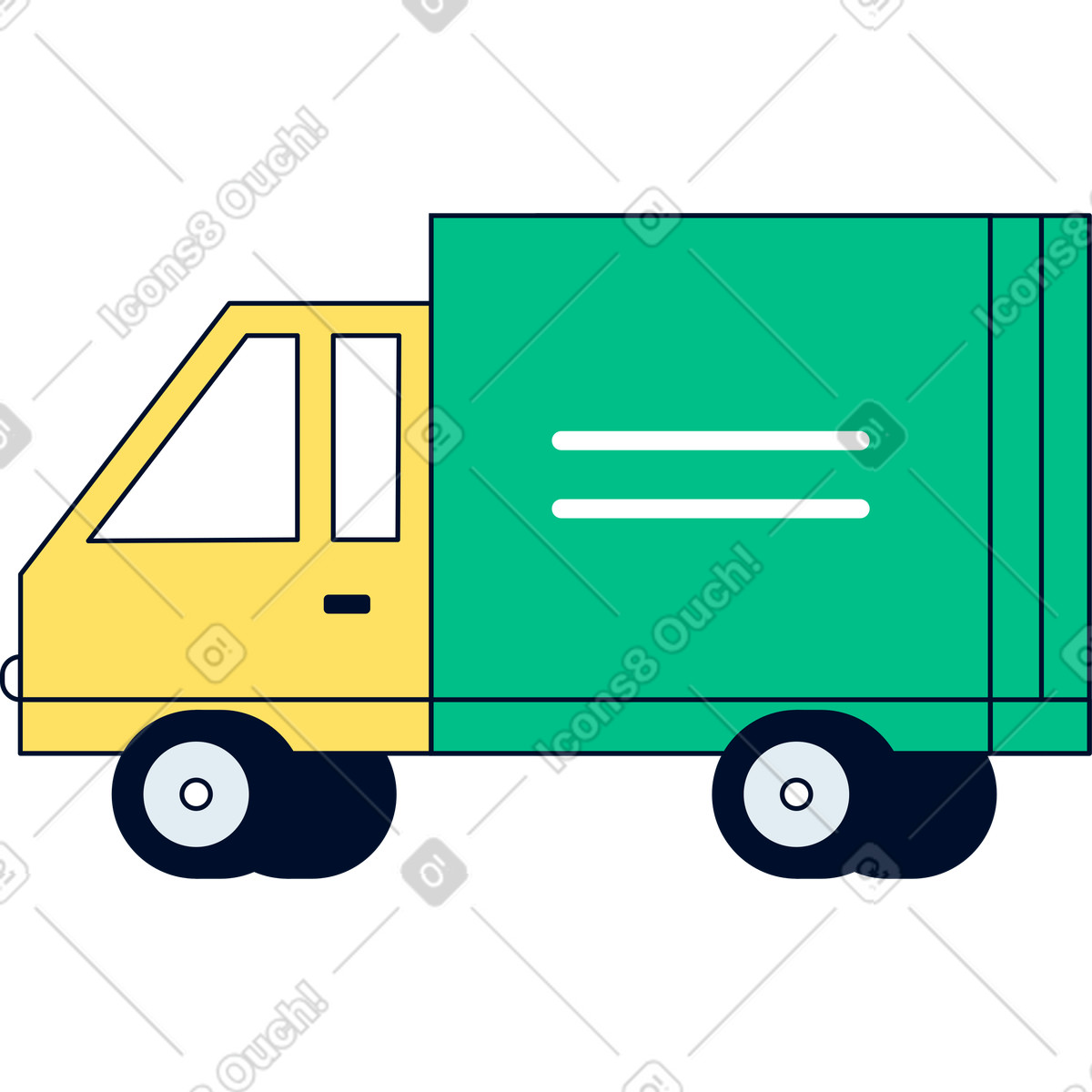 Lkw-Illustration im Teal-Stil als Download in PNG, SVG