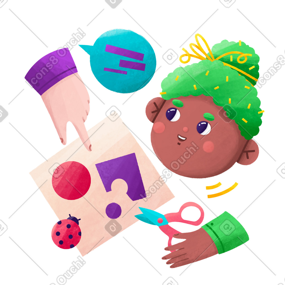 Ilustração de Educação pré-escolar para crianças e o estudo formas geométricas em no estilo Bonbon baixar em PNG, SVG