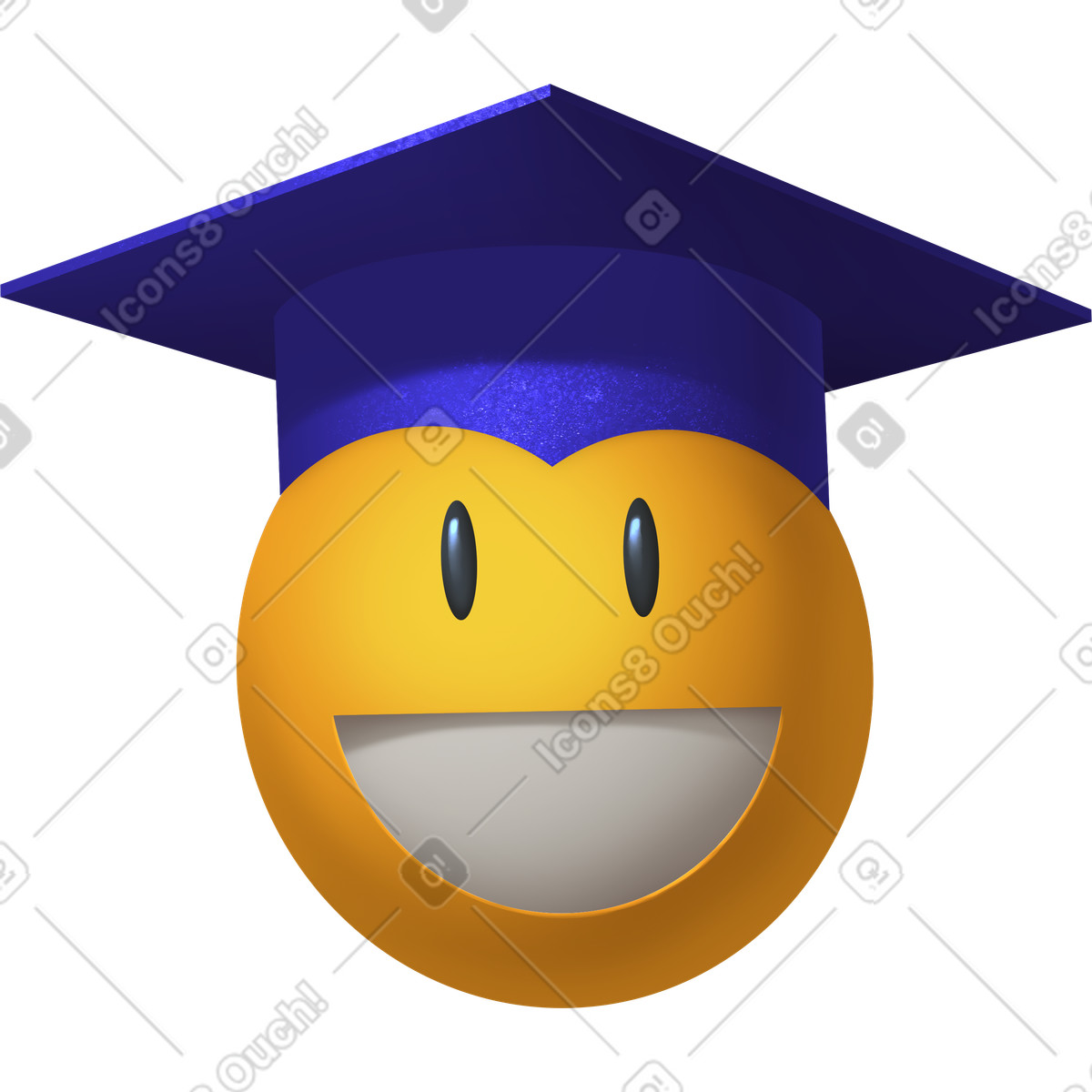 Smiley with graduation hat illustration graduate clipart high-quality graphics