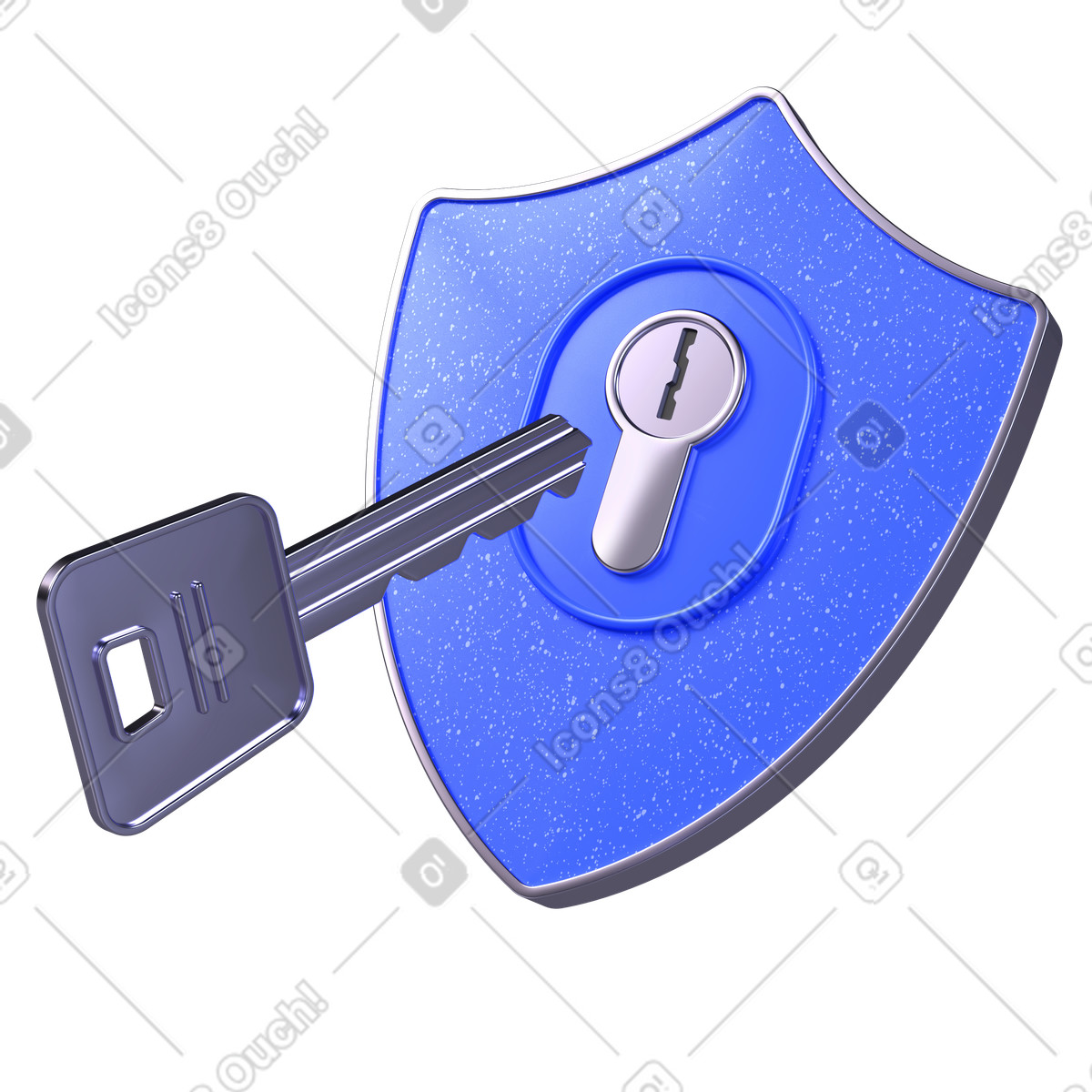 Ilustración Escudo y llave en estilo 3D Boost a descargar en PNG SVG