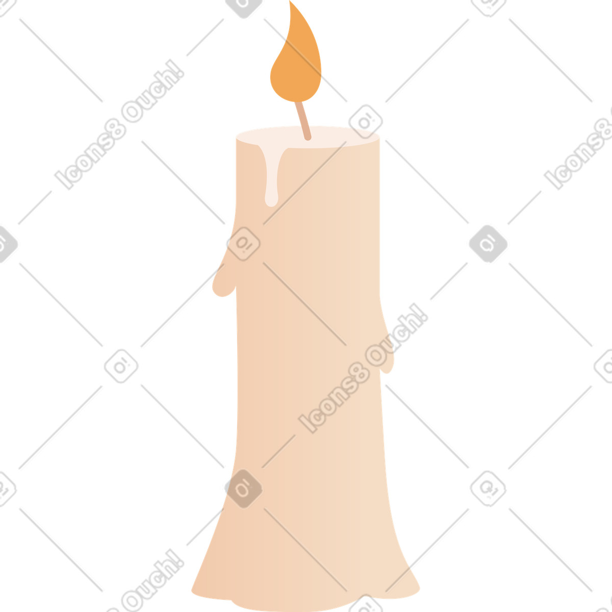 Candle illustration in Coworking style download in PNG, SVG