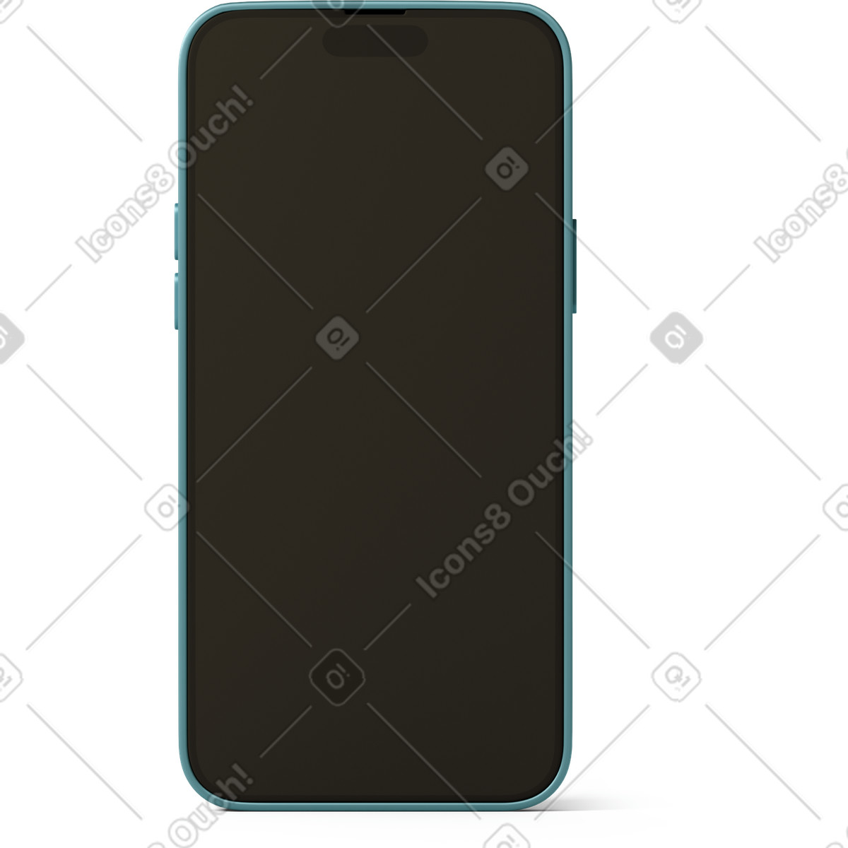 3D Casual life スタイルの 黒い電話画面のクローズアップ のイラストをPNG、SVG形式でダウンロード