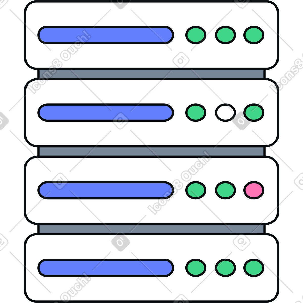 Server illustrazione in stile Teko scarica in PNG, SVG