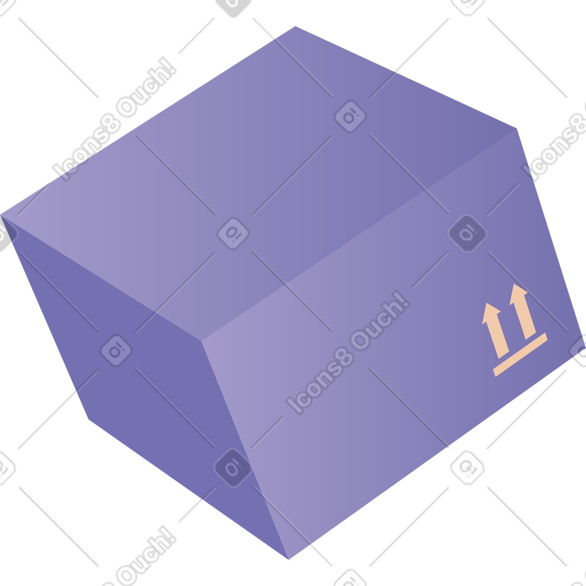 Paketkasten-Illustration im Coworking-Stil als Download in PNG, SVG