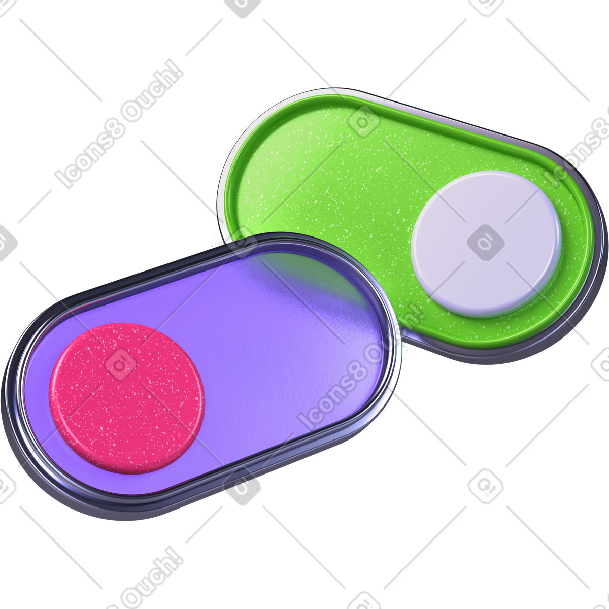 Toggle buttons illustration in 3D Boost style download in PNG, SVG