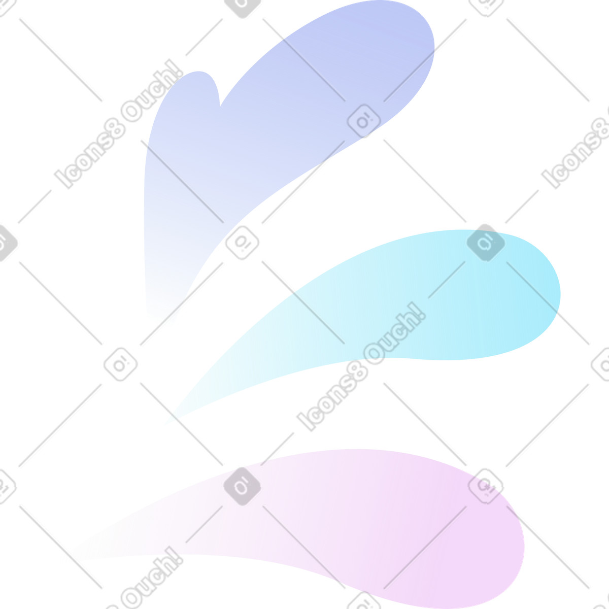 Decorative flying drops illustration in Airy style download in PNG, SVG