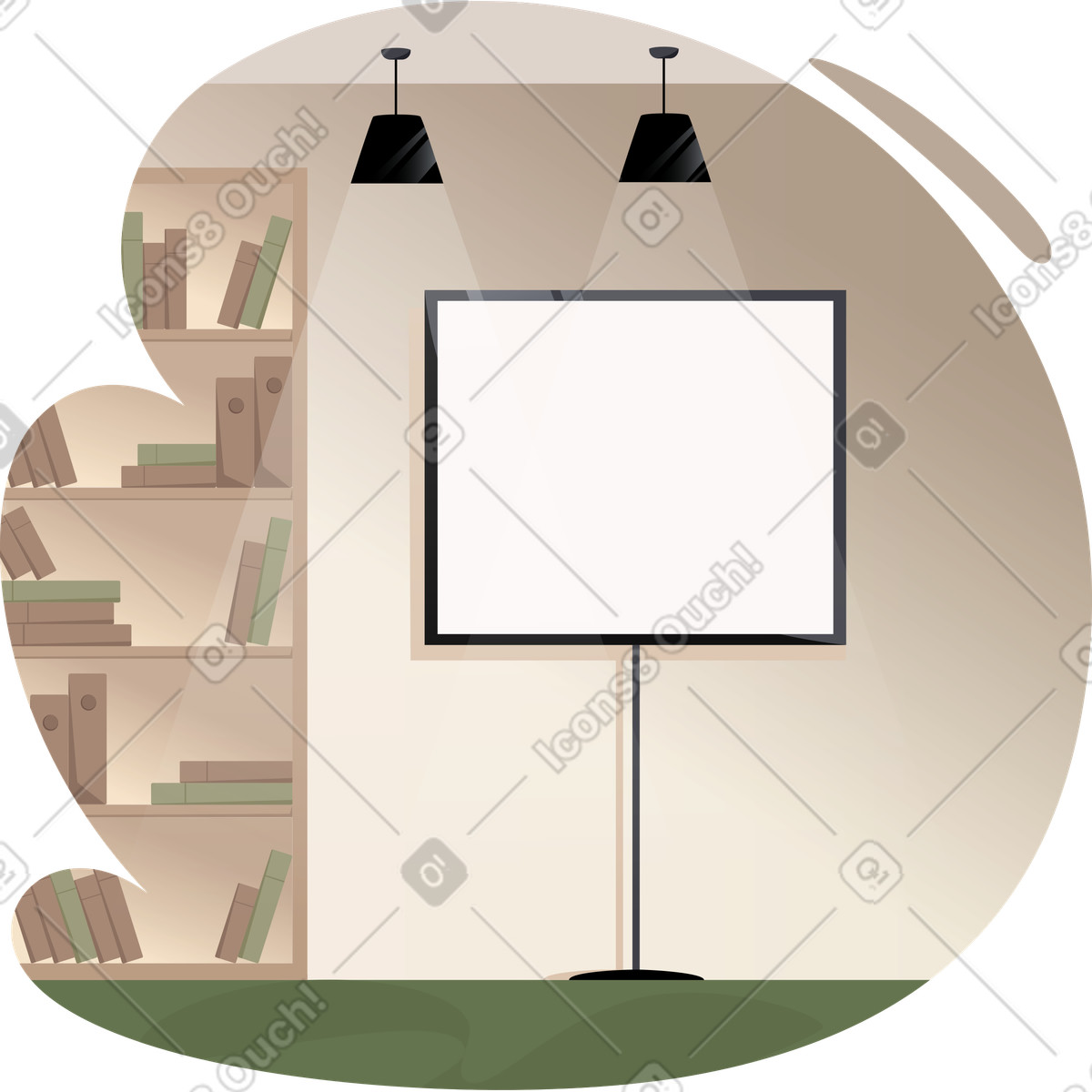 Hintergrund büro-Illustration im Vivid-Stil als Download in PNG, SVG