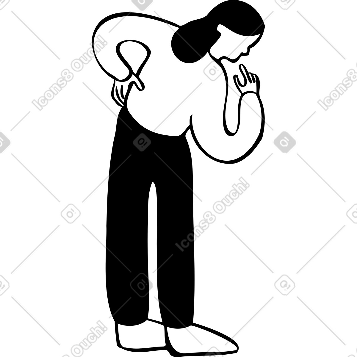 下载 Journal 风格的 低头的女人 插画，支持 PNG、SVG 格式