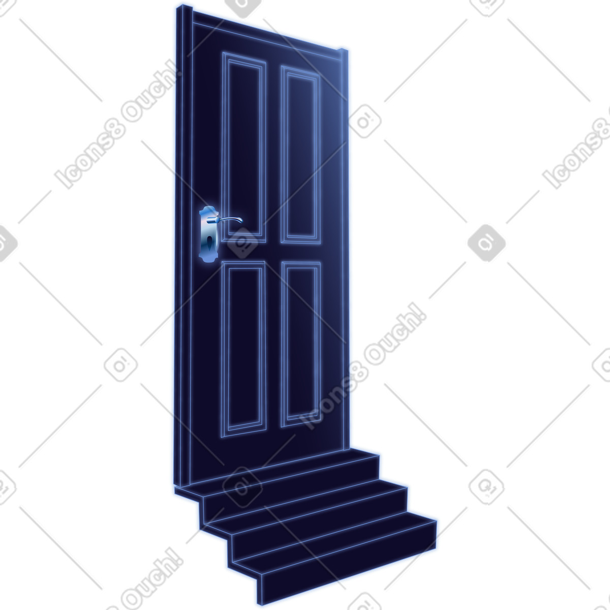Dimension 스타일의 Door with glowing steps symbolizing new opportunities and future pathways 일러스트레이션 PNG, SVG 다운로드