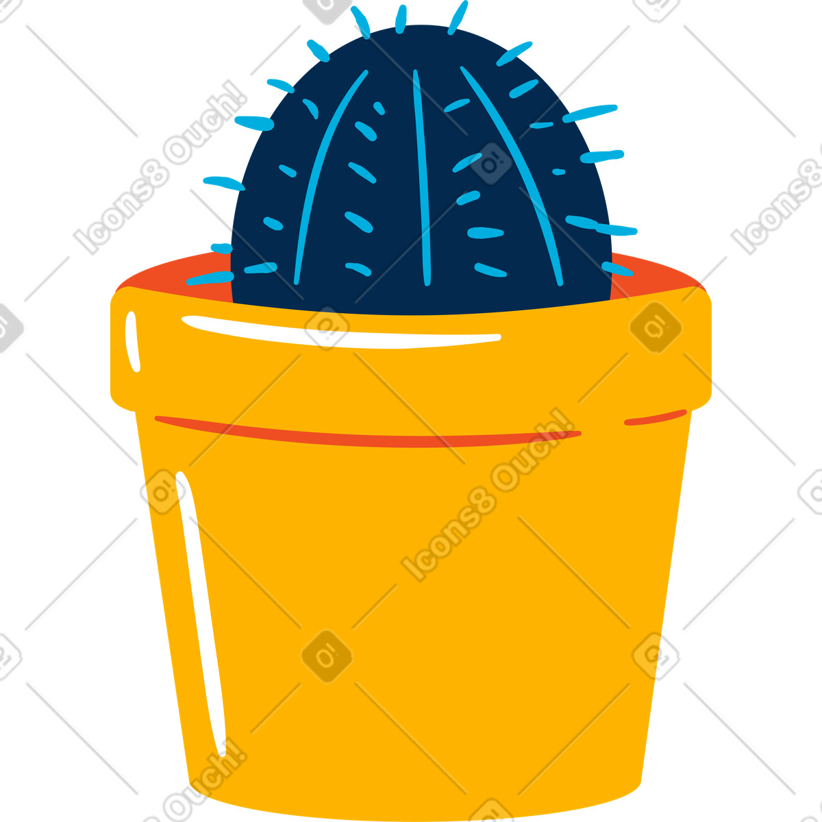 Pianta di cactus illustrazione in stile Flame scarica in PNG, SVG