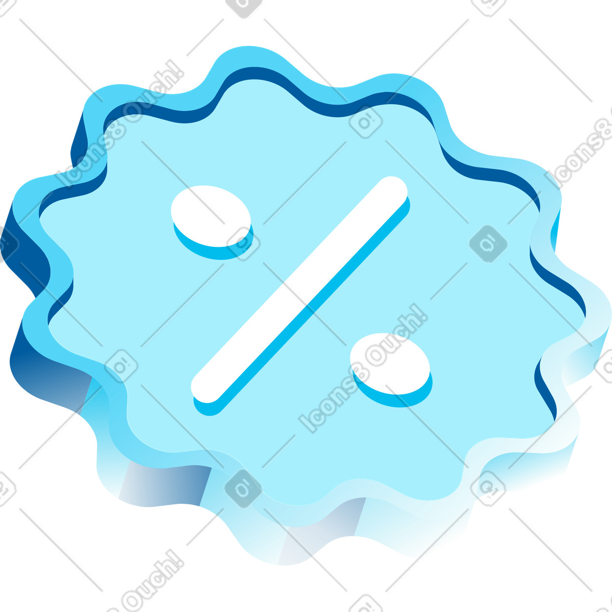 Segno di percentuale illustrazione in stile Icy scarica in PNG, SVG