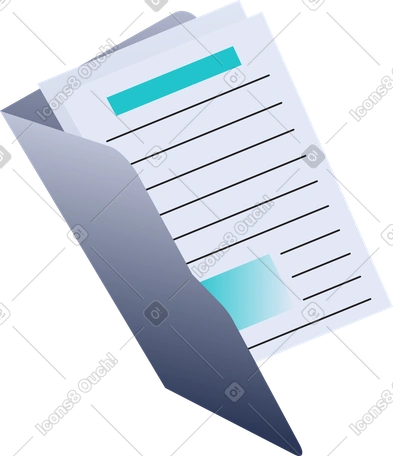 Папка с бумагами в PNG, SVG
