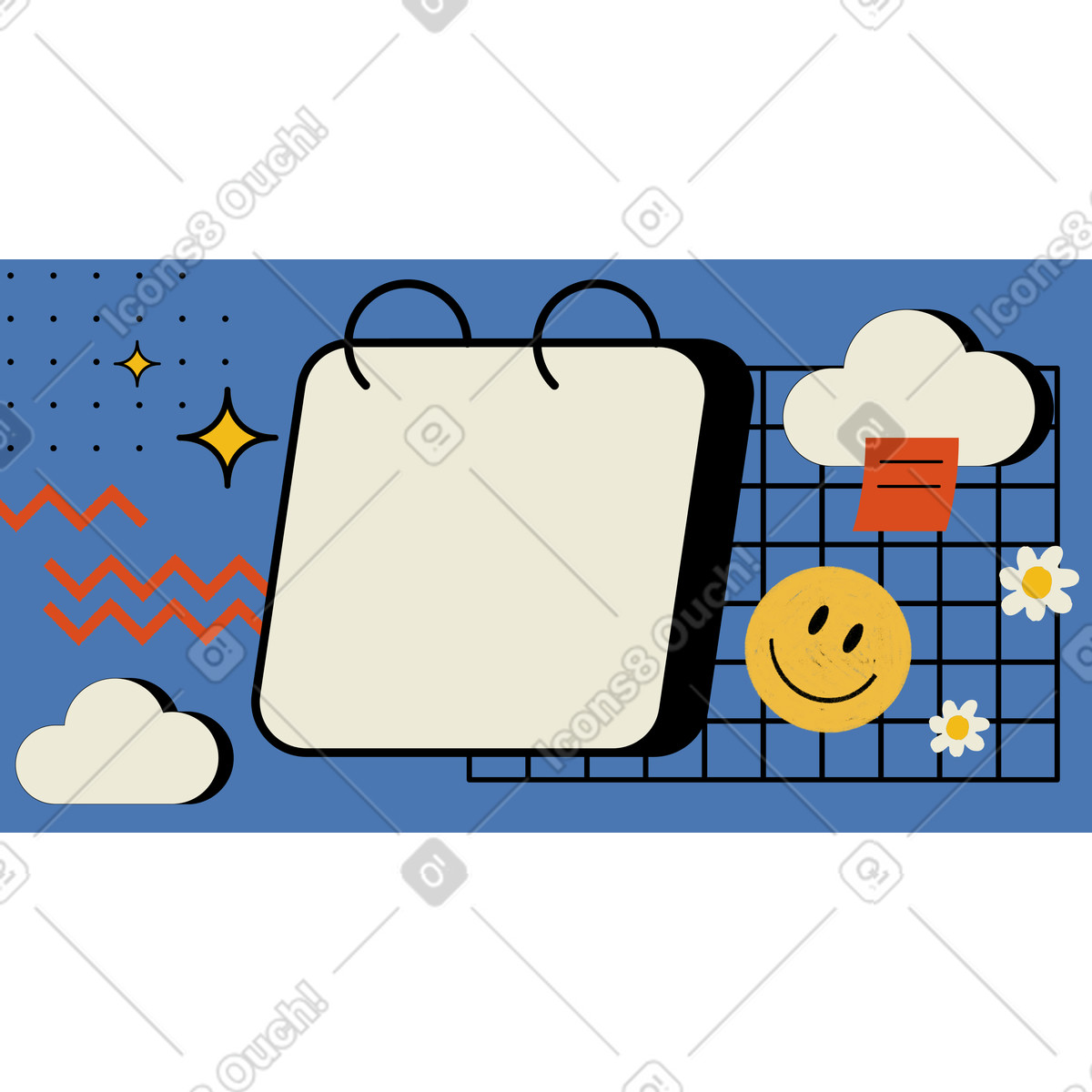 Experimental スタイルの レトロな雰囲気の背景 のイラストをPNG、SVG形式でダウンロード