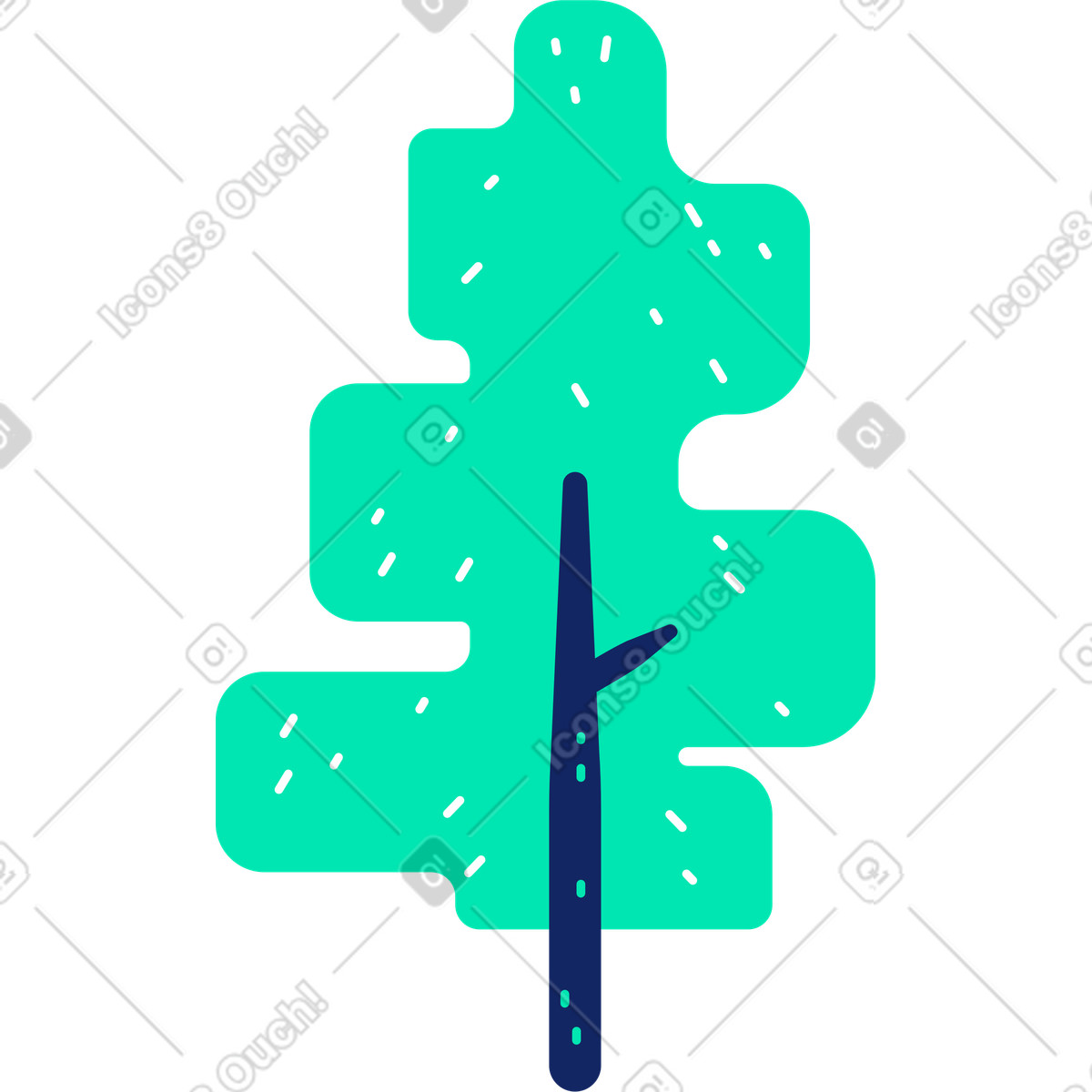 Tree illustration in Cyborg style download in PNG, SVG
