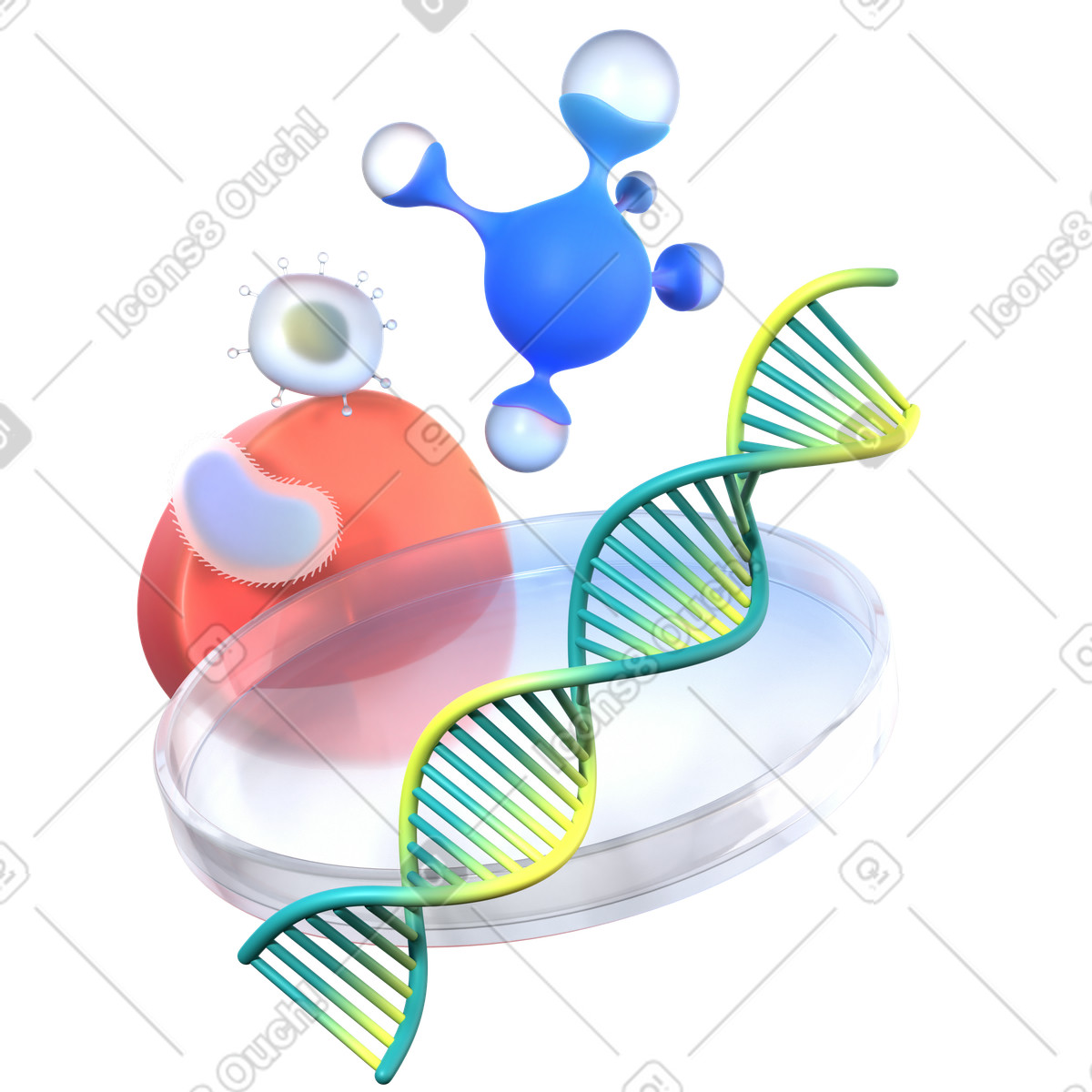 Ilustração de Tecnologia sequenciamento dna 3d morphis em no estilo Experimental para baixar em PNG, SVG