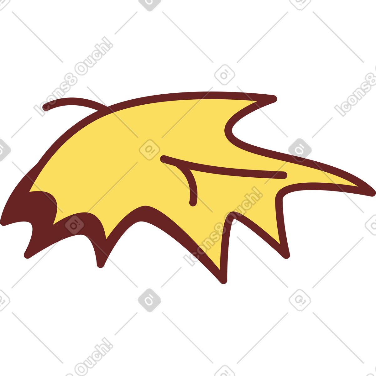 Leaf illustration in Storyline style download in PNG, SVG