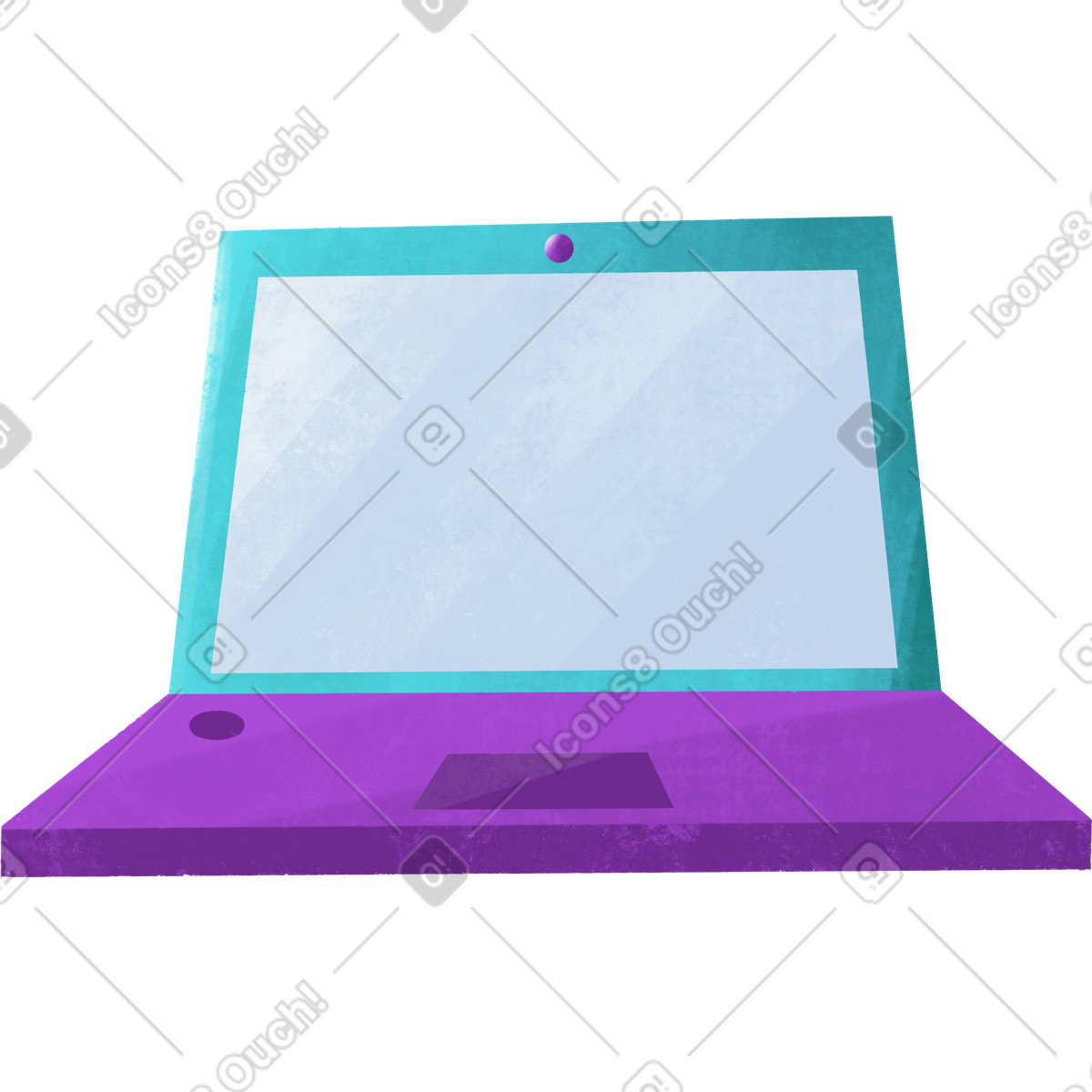 Bonbon 스타일의 Open laptop with white screen 일러스트레이션 PNG, SVG 다운로드