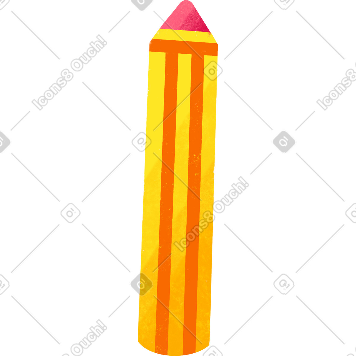 Matita colorata rosa illustrazione in stile Bonbon scarica in PNG, SVG
