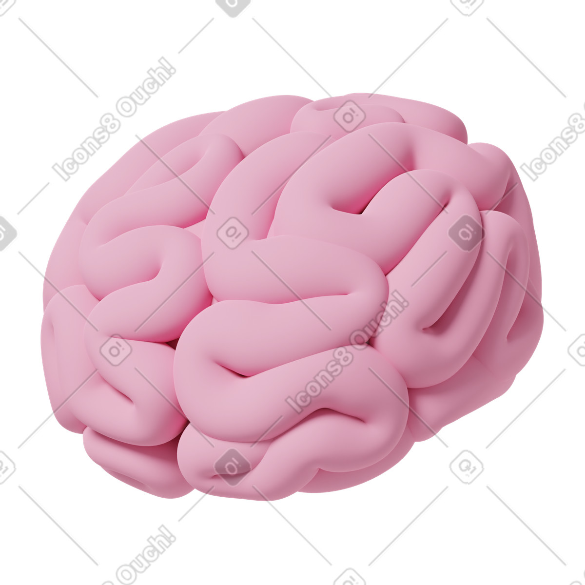3D Casual life スタイルの Pink brain のイラストをPNG、SVG形式でダウンロード