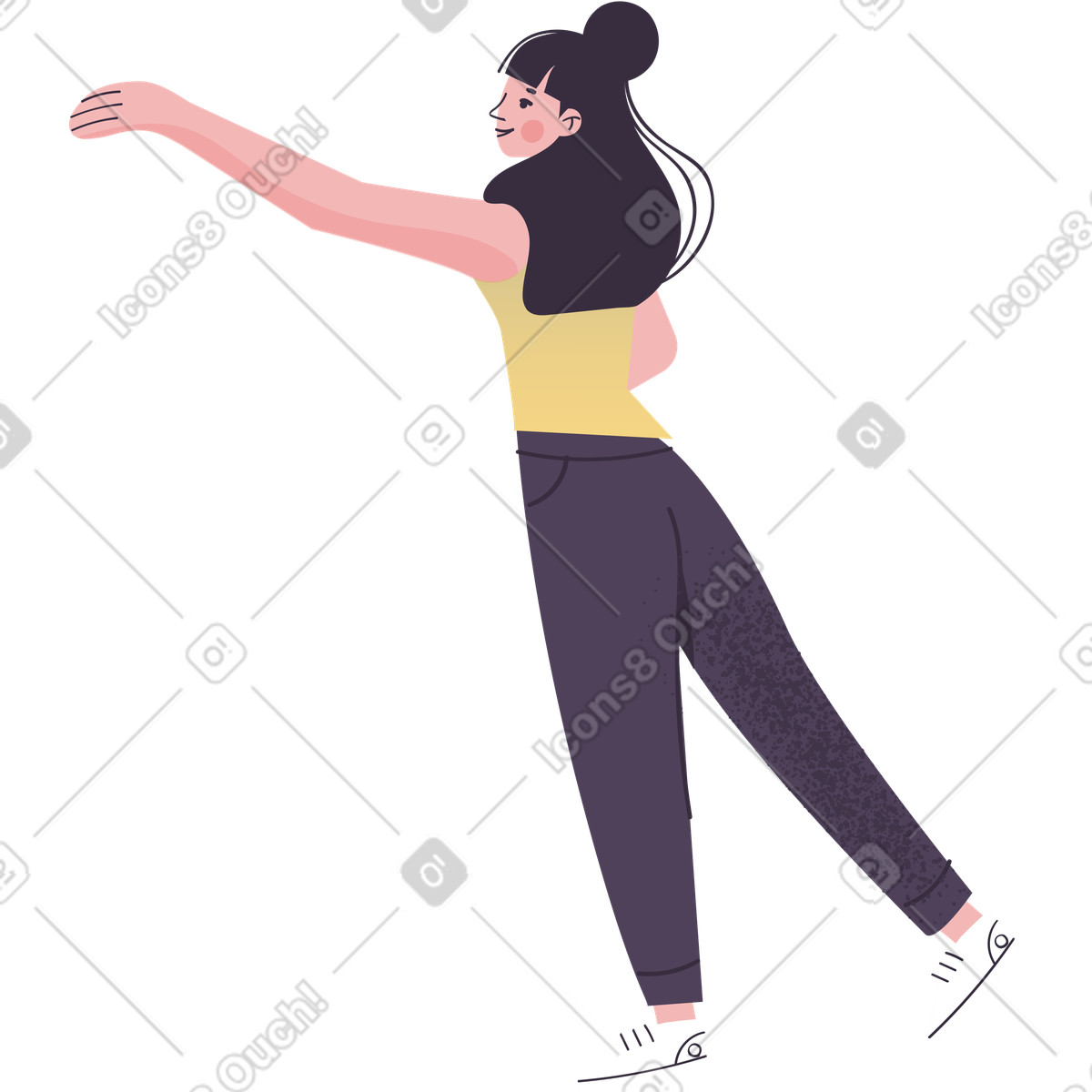 下载 Pale 风格的 伸出的手的女人 插画，支持 PNG、SVG 格式
