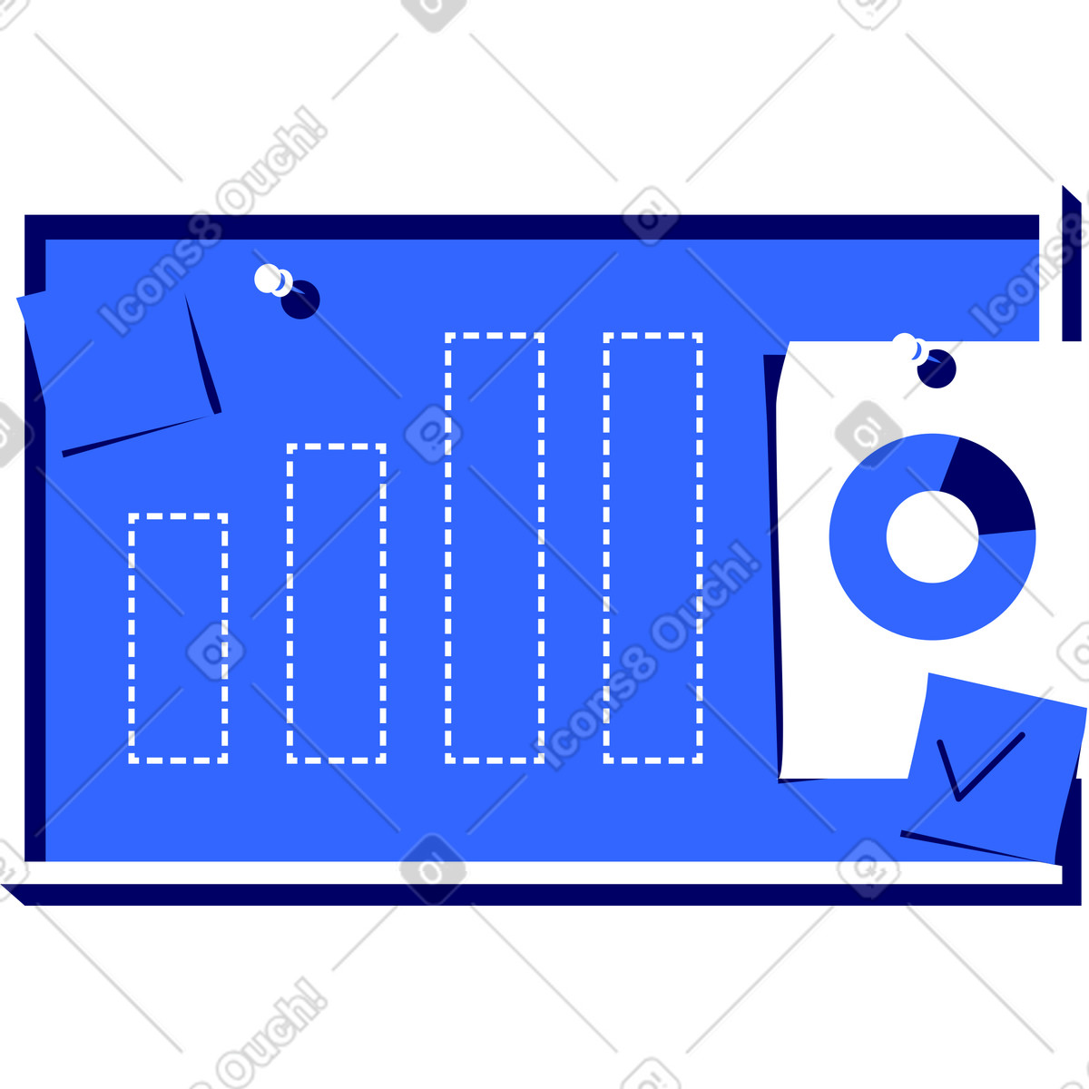 Ilustração de Quadro-negro com análises em no estilo Lounge para baixar em PNG, SVG