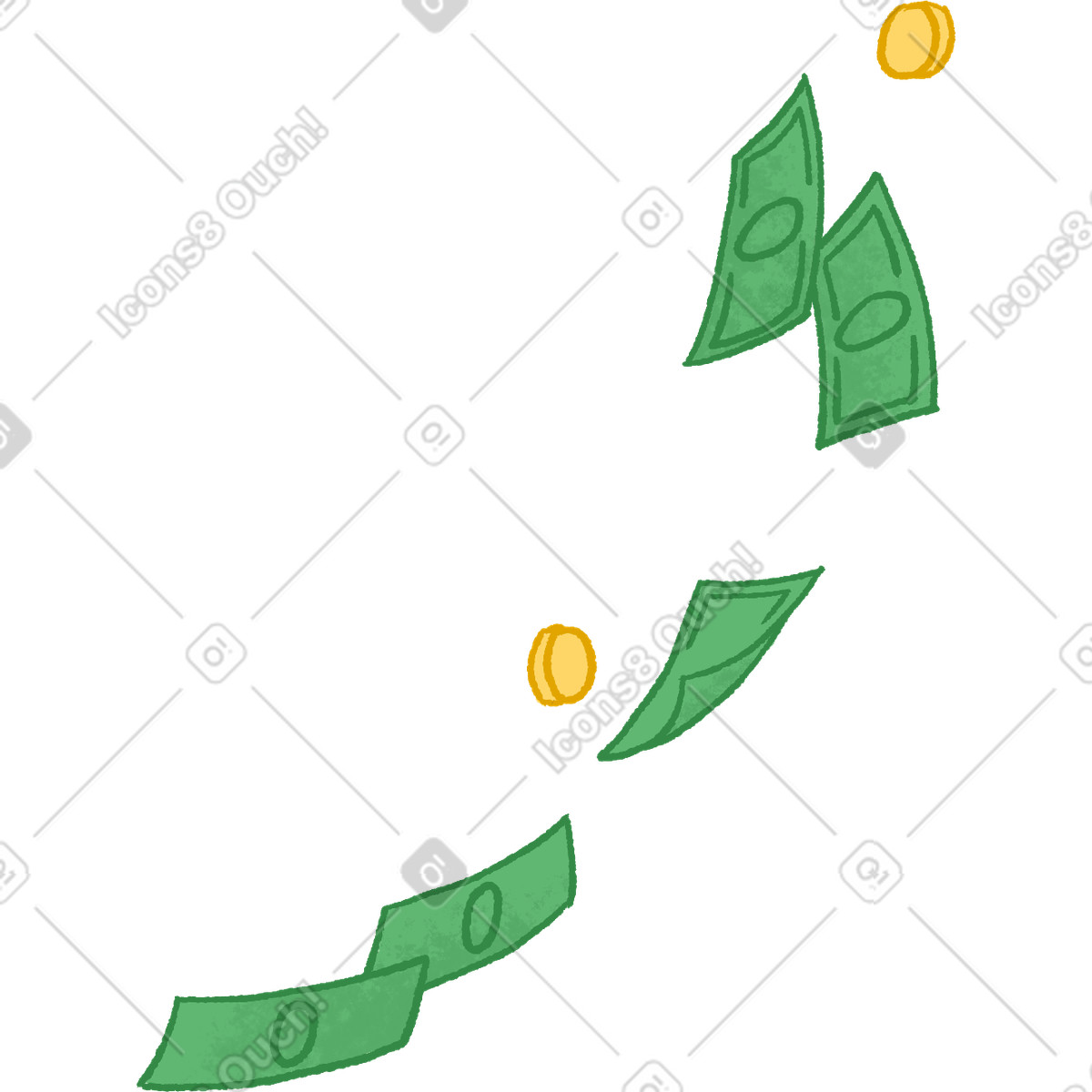 Banknotes and coins illustrazione in stile Hue scarica in PNG, SVG