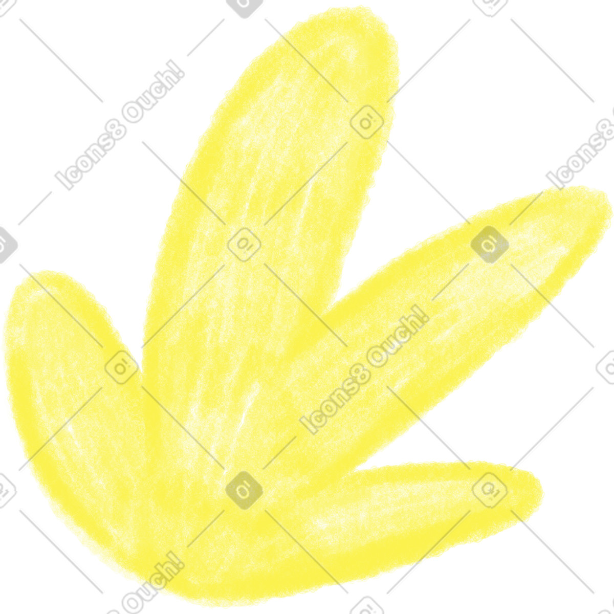 Yellow textured bush illustrazione in stile Doodle scarica in PNG, SVG
