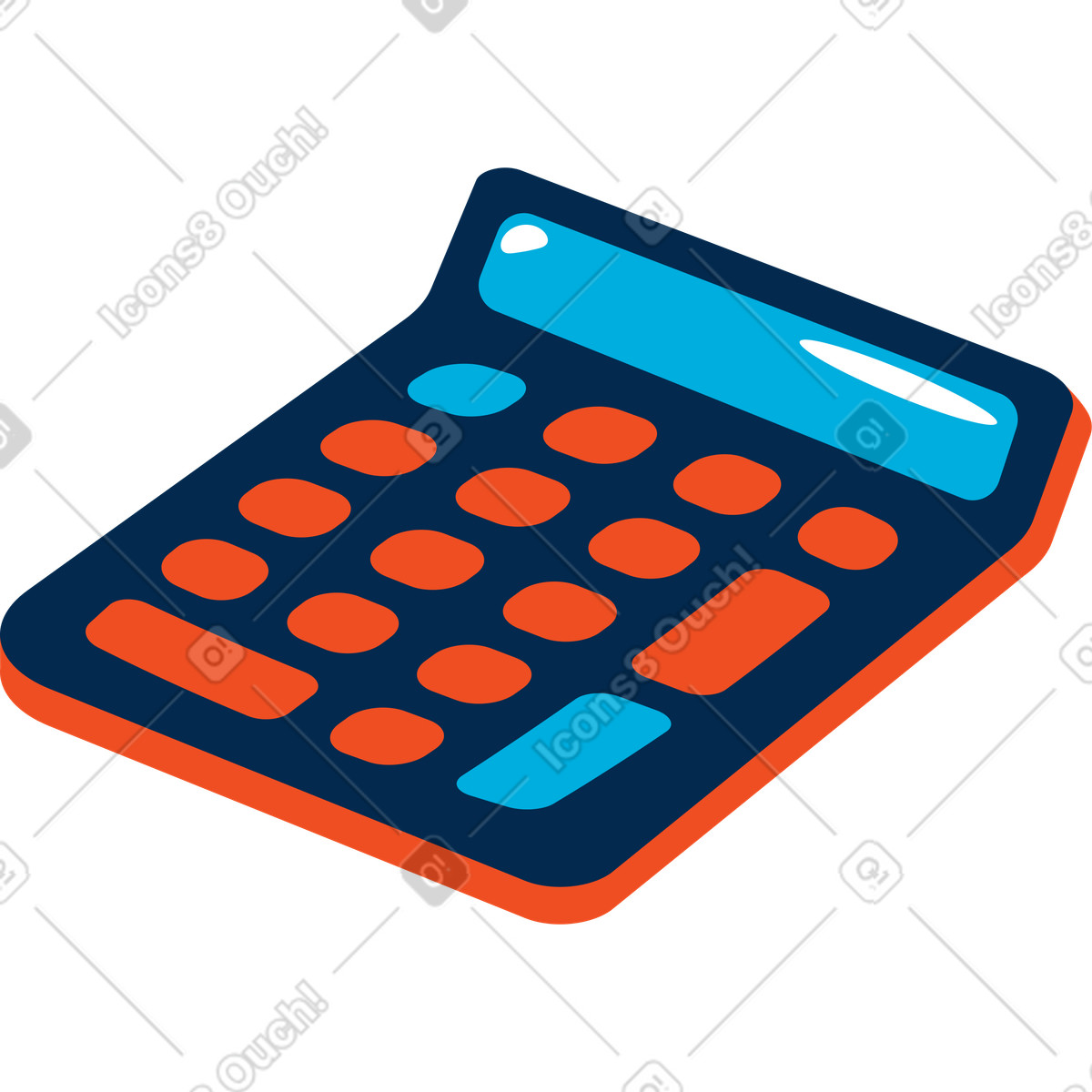Calculator illustration in Flame style download in PNG, SVG