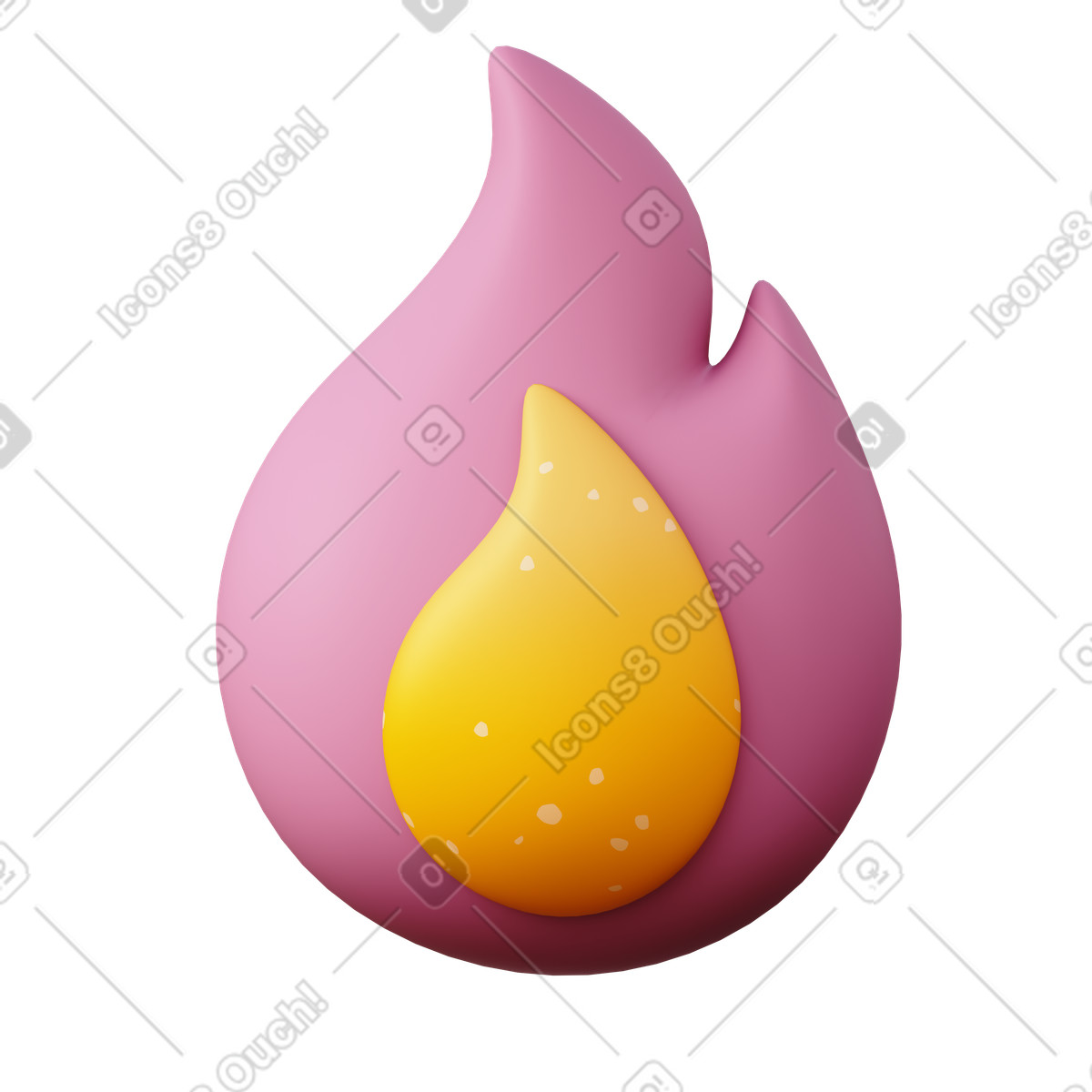 Illustration Fire flame dans le style 3D Sugary à télécharger aux formats PNG, SVG
