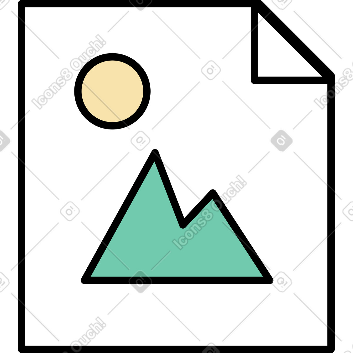 Picture icon illustration in Notes style download in PNG, SVG