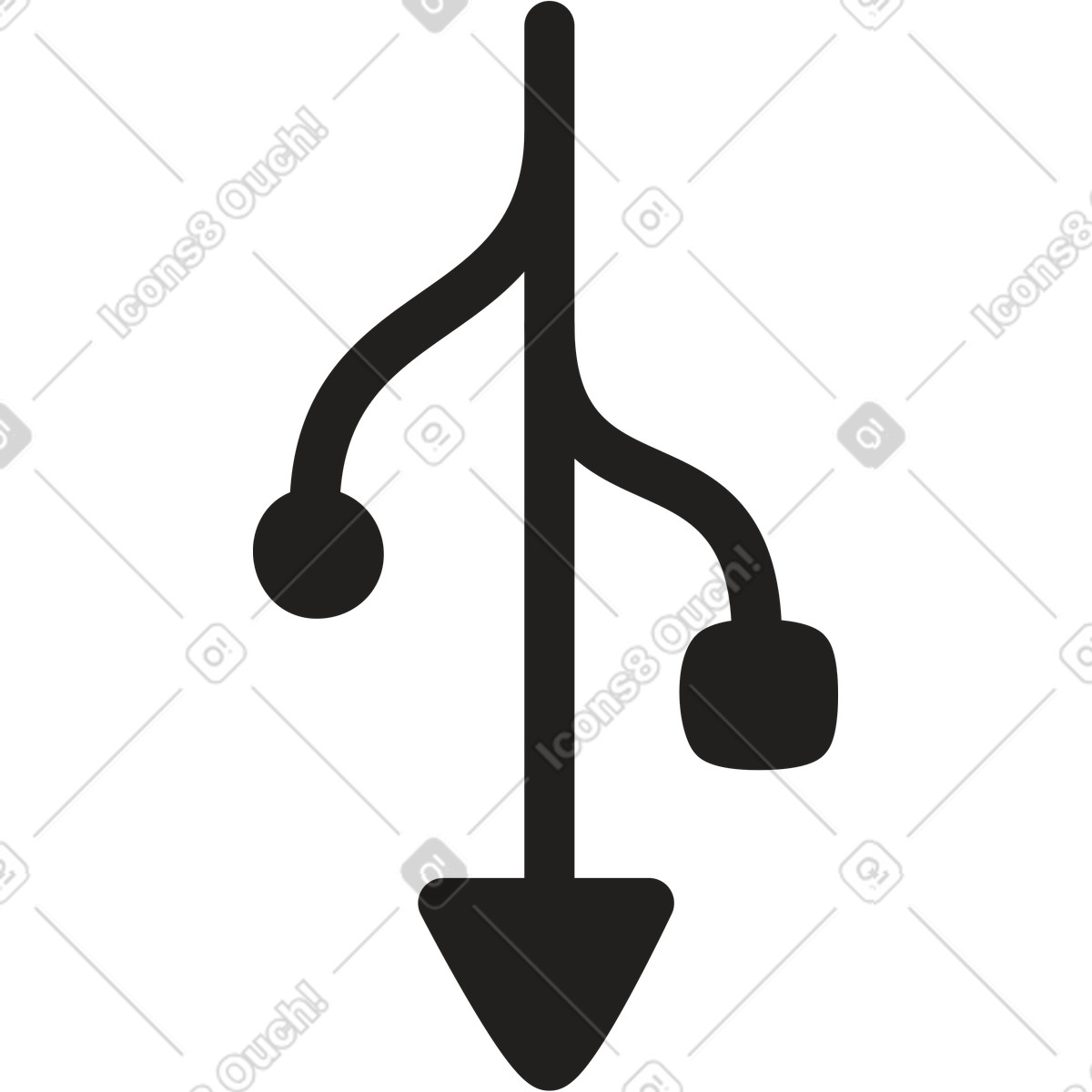 Illustration Signe usb dans le style Little à télécharger aux formats PNG, SVG
