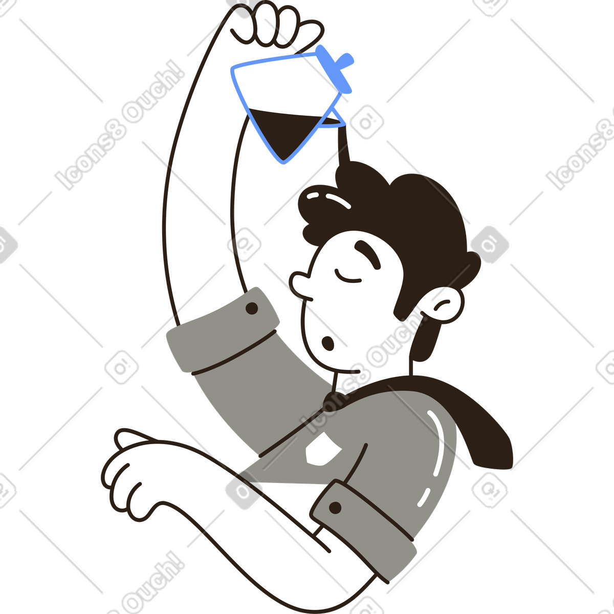 Ilustración Hombre con cafe en estilo Plain a descargar en PNG y SVG