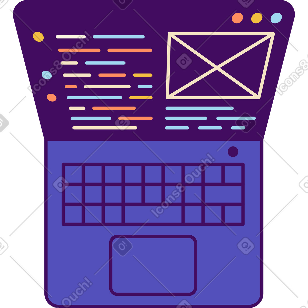 Ilustração de Laptop aberto em no estilo Simplistic para baixar em PNG, SVG
